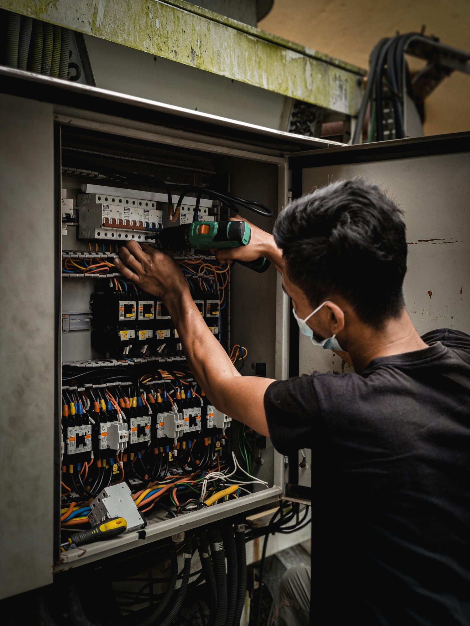 Electrician at work